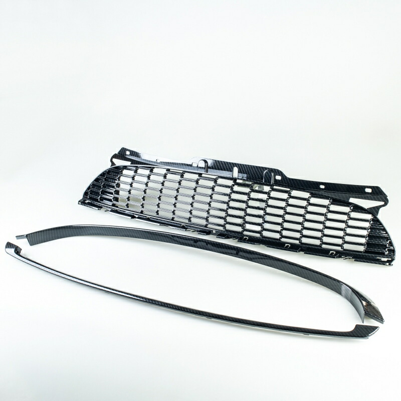 ミニ用 クーパー ONE ワン LCI R55 R56 R57 R58 R59 2010-2013 カーボン調 水圧転写 Jスタイル フロントグリル【___OCS】