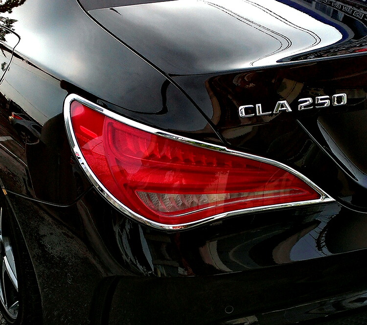 メルセデスベンツ用 CLAクラス C117 セダン用 2013-2019 クロームメッキ テールランプリム リアランプリム テールライト トリム ベゼルカバー【___OCS】