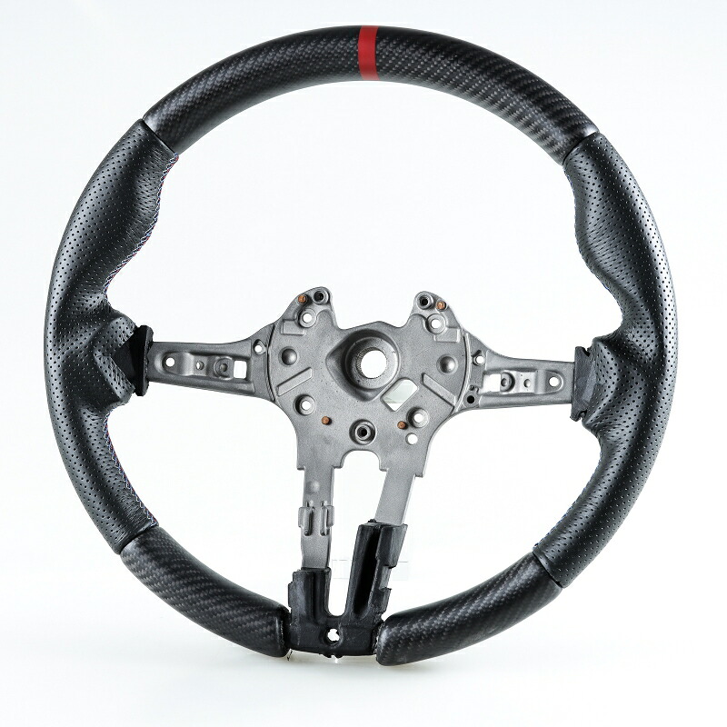 BMW用 F80 M3 F82 M4 F87 M2用 Mスタイル ステアリング ホイール ハンドル マットブラックカーボン&times;本革パンチングレザー【___OCS】｜TitoSoy