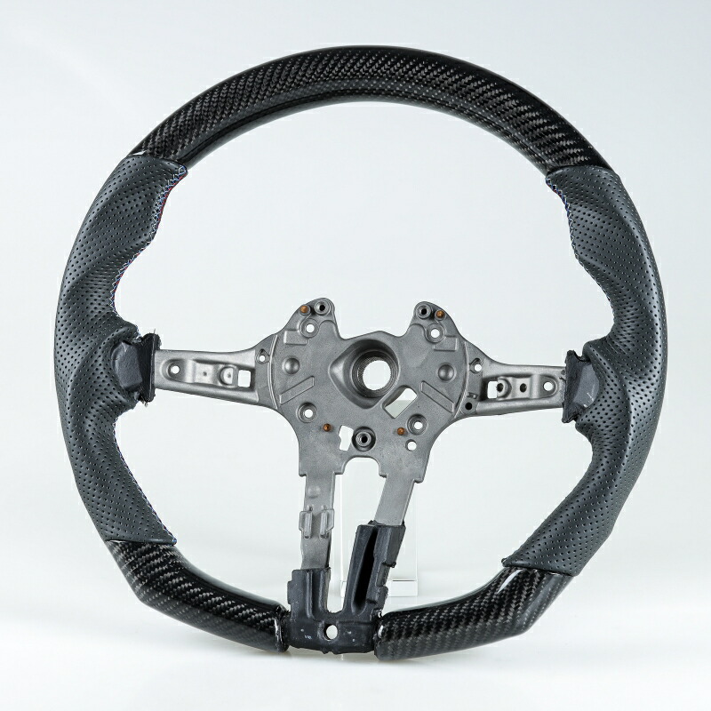 BMW用 F10 F11 F07 F12 F13 F06 F01 F02 F03 M5 M6用 ステアリング ホイール ハンドル カーボン×本革パンチングレザー【___OCS】|TitoSoy