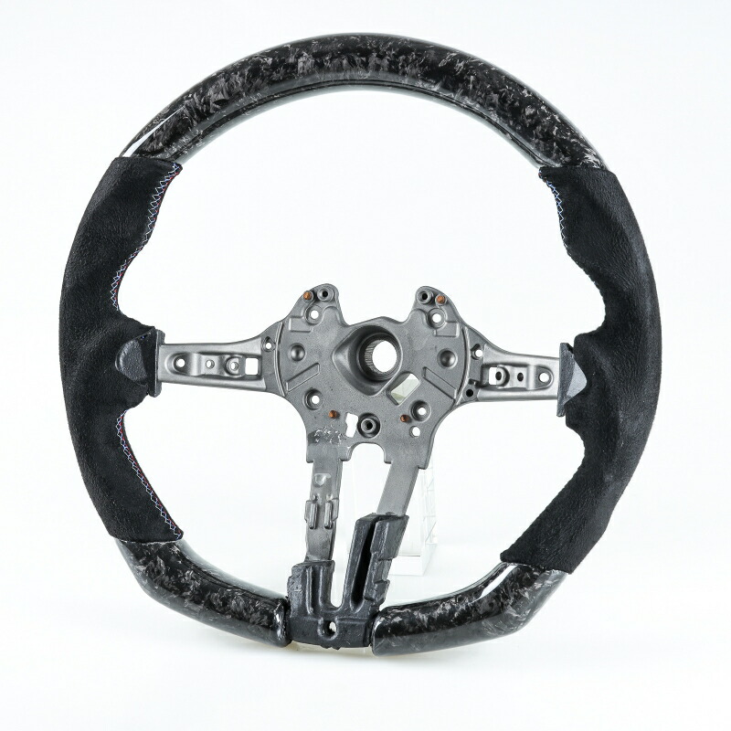 BMW用 F10 F11 F07 F12 F13 F06 F01 F02 F03 M5 M6用 ステアリング ホイール ハンドル フォージドカーボン×本革スエード【___OCS】