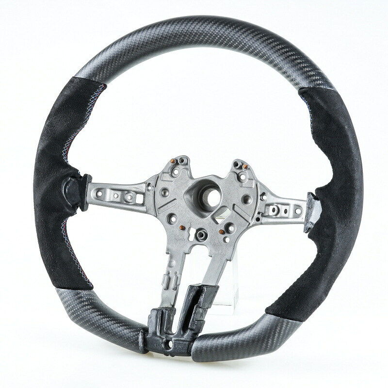 BMW用 F10 F11 F07 F12 F13 F06 F01 F02 F03 M5 M6用 ステアリング ホイール ハンドル マットカーボン×本革スエード【___OCS】|TitoSoy