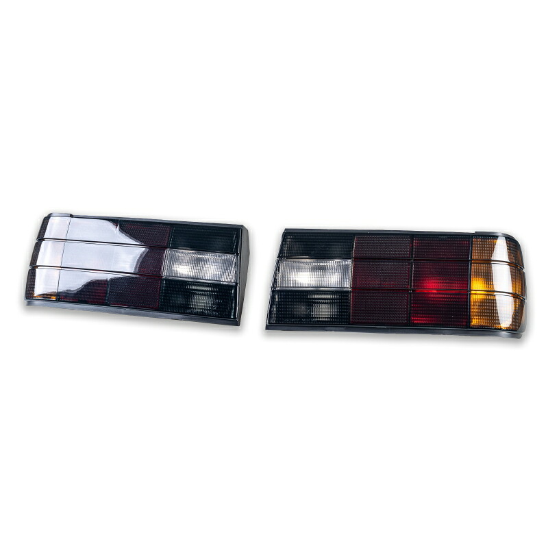 BMW用 3シリーズ E30 1988-1994 後期 ダークスモーク+ホワイトバックライト 左右セット テールランプ リアライト テールライト【___OCS】