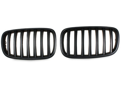 BMW用 E70 X5 E71 X6 マットブラックキドニーフロントグリル 【___OCS】