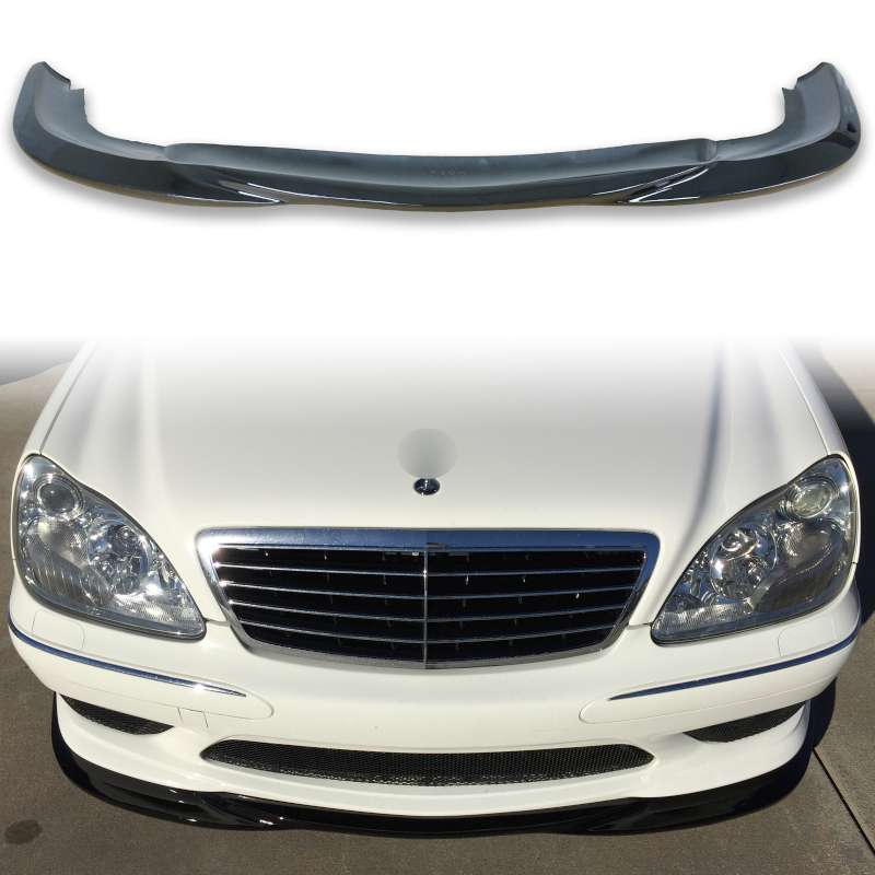 純正色塗装 メルセデスベンツ用 Sクラス W220 後期 AMGパッケージバンパー用 フロントリップスポイラー 2002-2006 FRP材質 GH【___OCS】