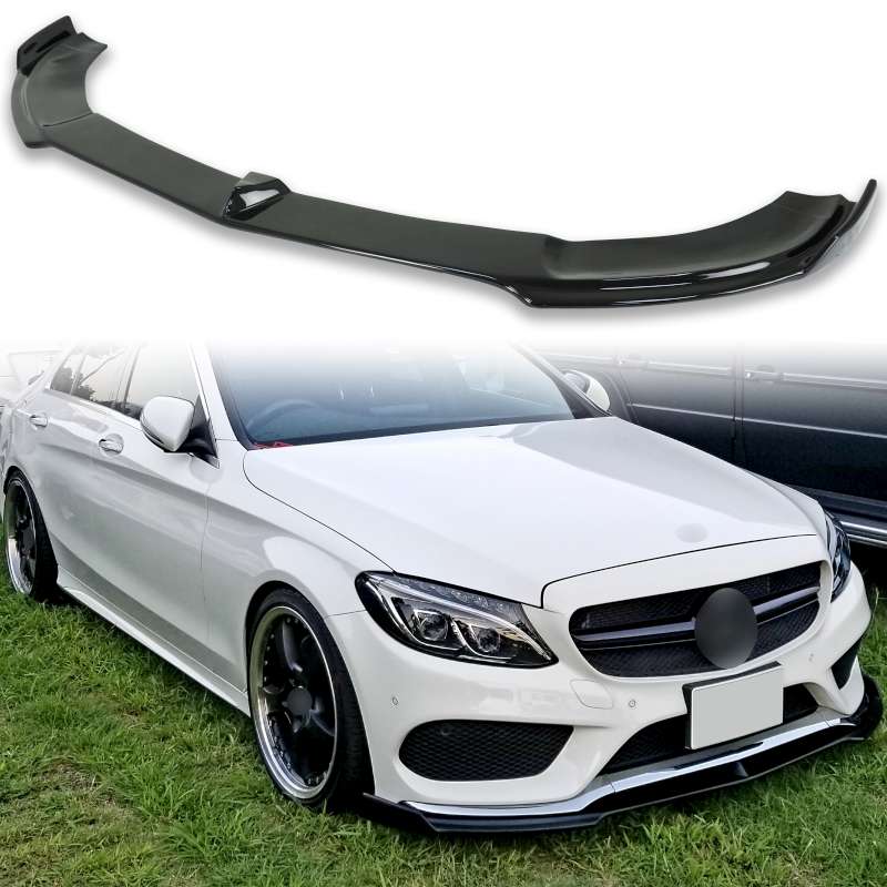 純正色塗装 メルセデスベンツ用 Cクラス W205 前期 セダン AMGパッケージバンパー用 フロントリップスポイラー 2014-2018 FRP材質 FDII【___OCS】｜TitoSoy