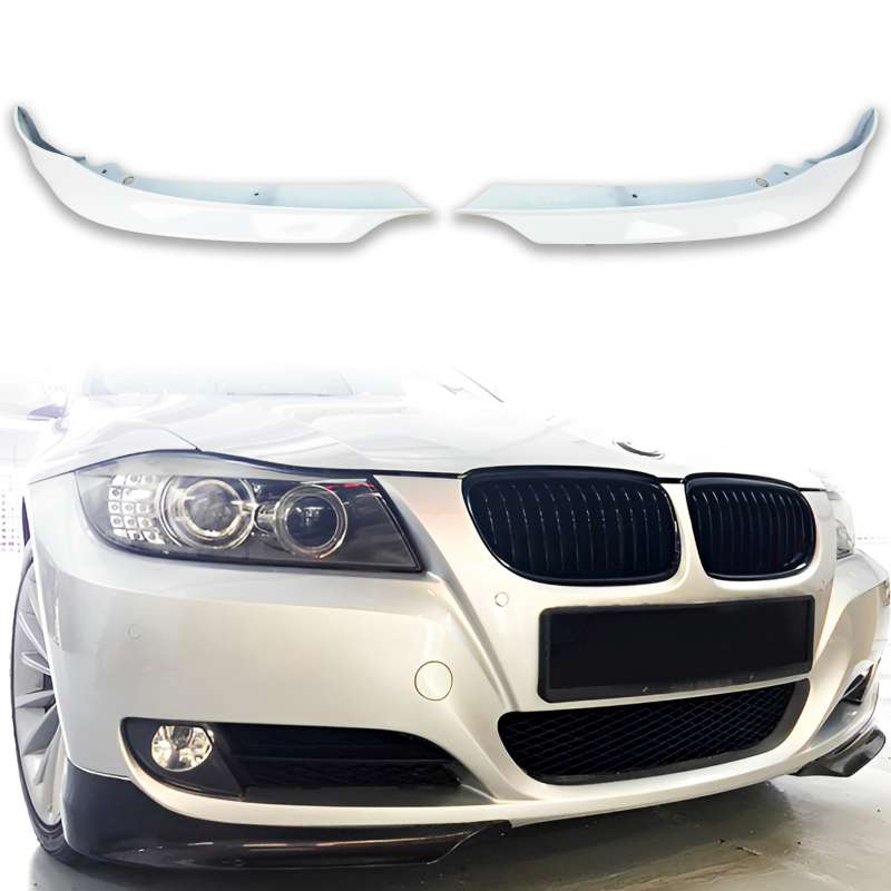 純正色塗装 BMW用 3シリーズ E90 E91 LCI 後期用 フロント スプリッター 左右セット PP製 2009-2012【___OCS】