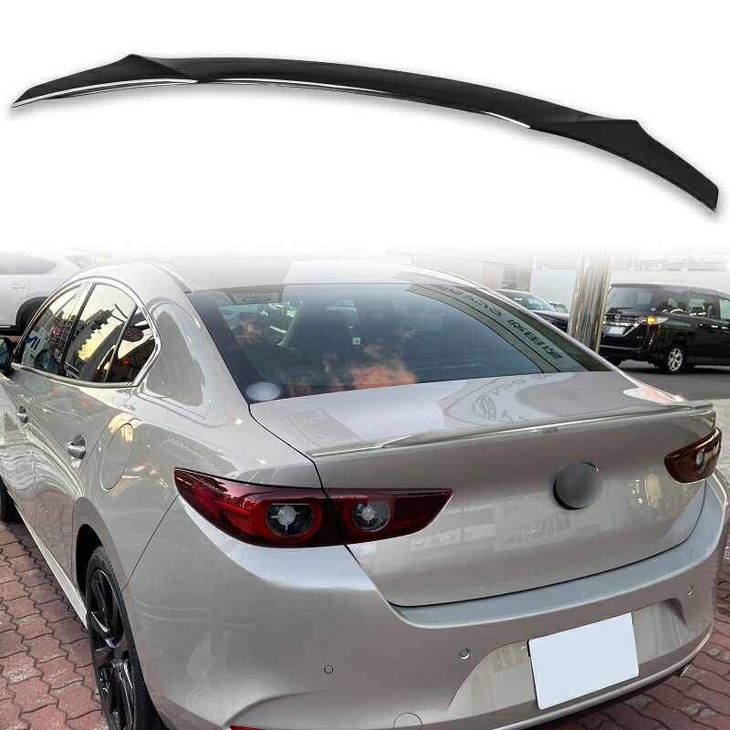 純正色塗装 ABS製 トランクスポイラー マツダ用 MAZDA3 4代目 BP系 外装 エアロ パーツ リアスポイラー 両面テープ取付【___OCS】