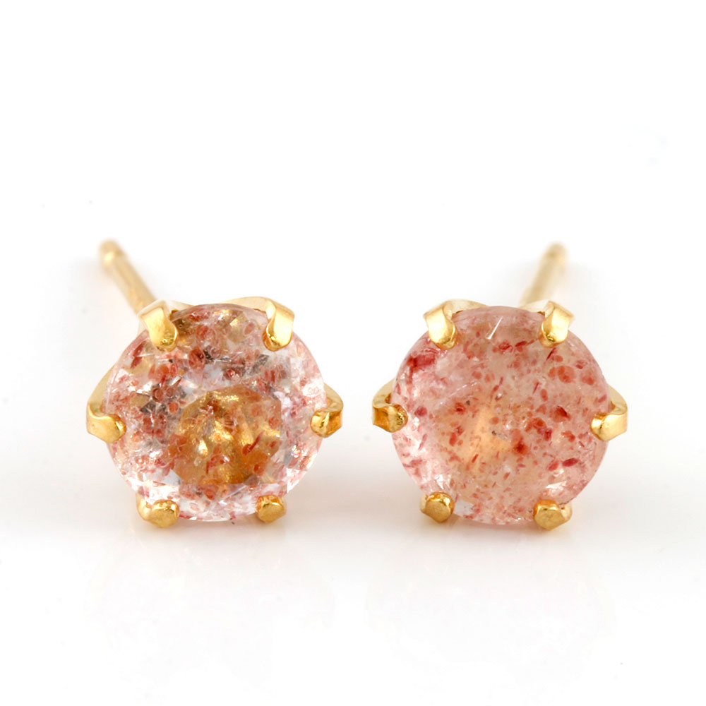 高品質 ピアス 送料無料 新品 K18 ピアス ストロベリークォーツ いちご 一粒 シンプル 18金 スタッドピアス 両耳 かわいい おしゃれ レディース メンズ 女性 男性 Cheapandeep Com