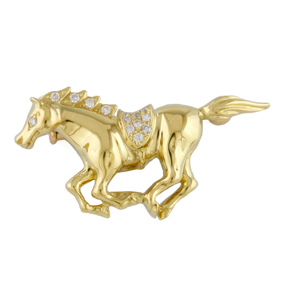 楽天市場 送料無料 中古 K18 ブローチ ダイヤモンド 0 10ct 馬 ホース 走る馬 18金 K18ゴールド レディース おしゃれ かわいい ギフト プレゼント ｒ ｋ リサイクルキング
