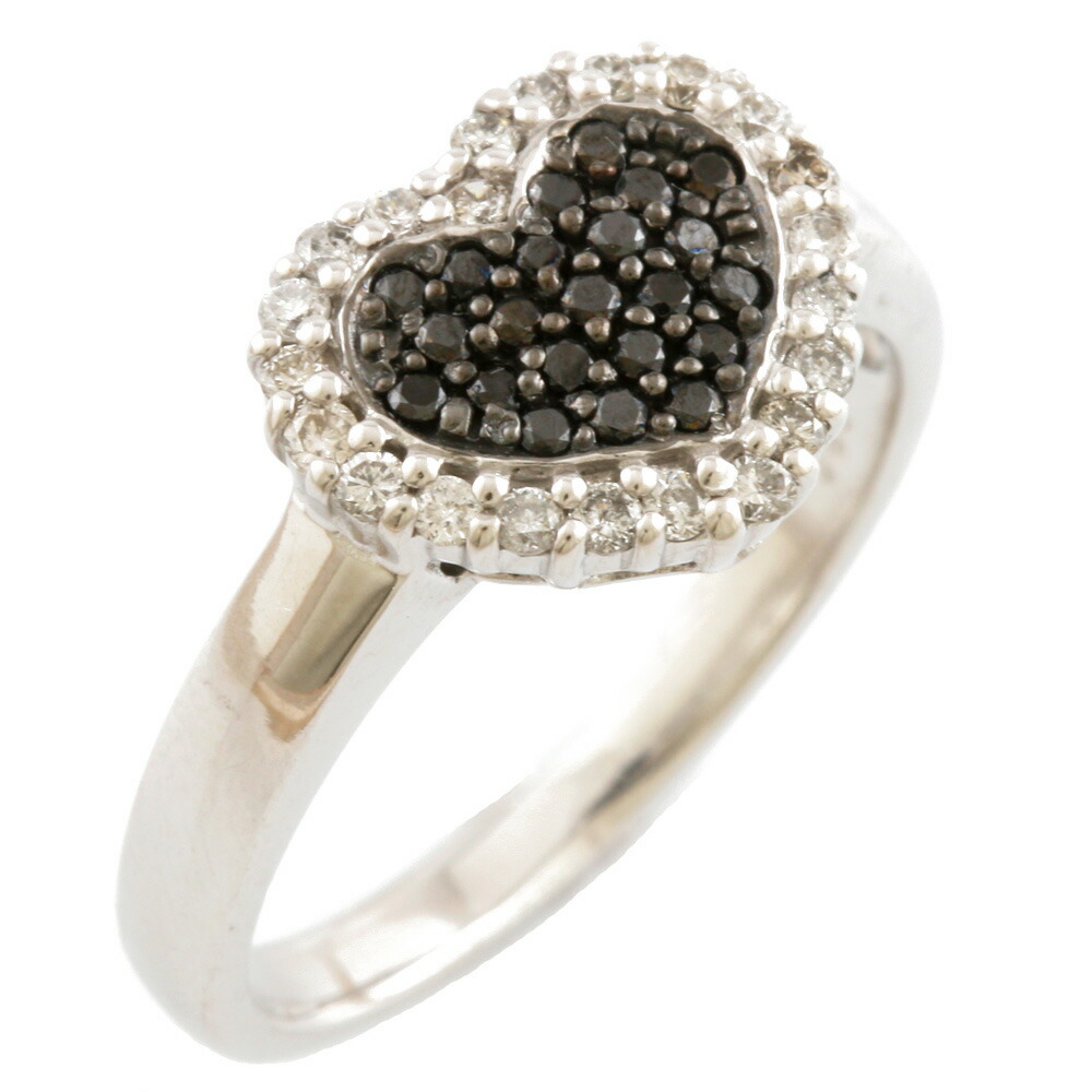 当店だけの限定モデル 指輪 リング おすすめ かわいい おしゃれ レディース シルバー 14号 ハート ブラックダイヤモンド D0 39 ダイヤモンド 指輪 リング K18wg 送料無料 中古 ギフト K18ホワイトゴールド 18金 プレゼント Wikitam Ir