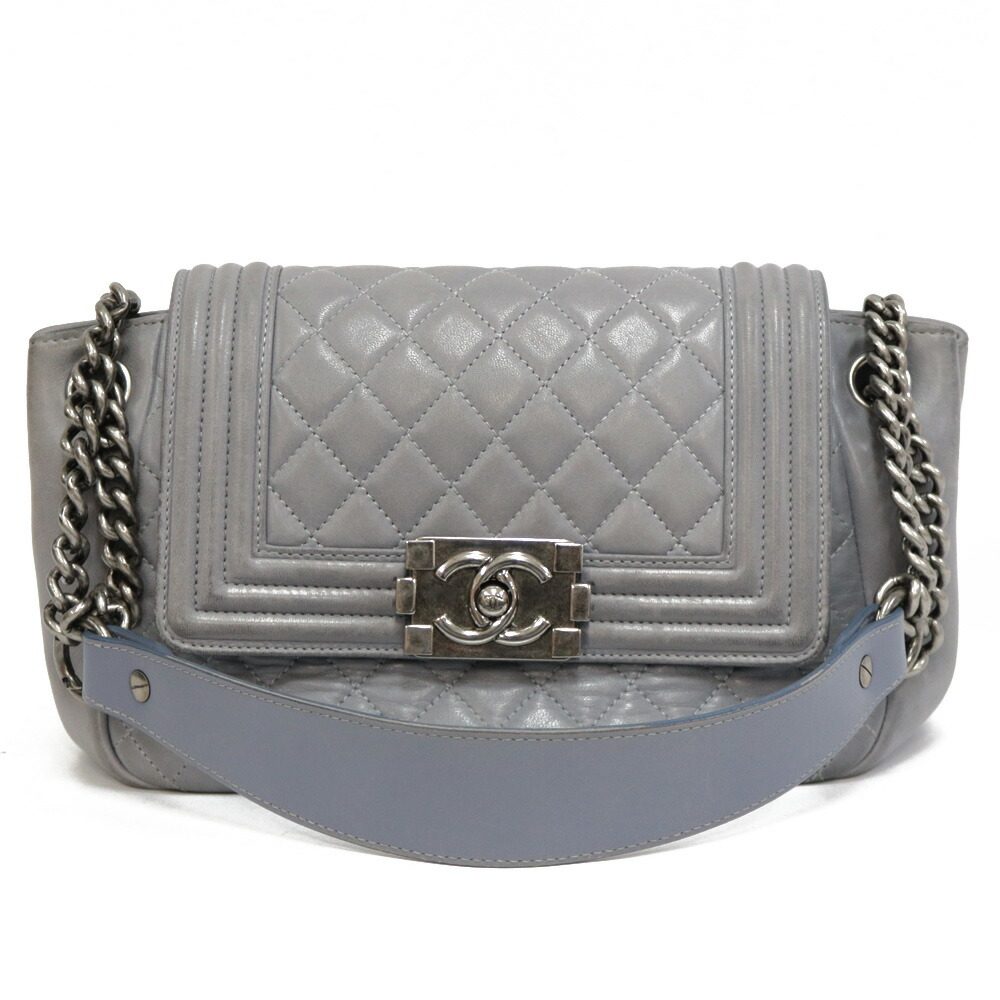 楽天市場 送料無料 中古 Chanel シャネル ショルダーバッグ ボーイショルダー チェーンショルダー グレー シルバー レディース おしゃれ かわいい おすすめ ギフト プレゼント ｒ ｋ リサイクルキング