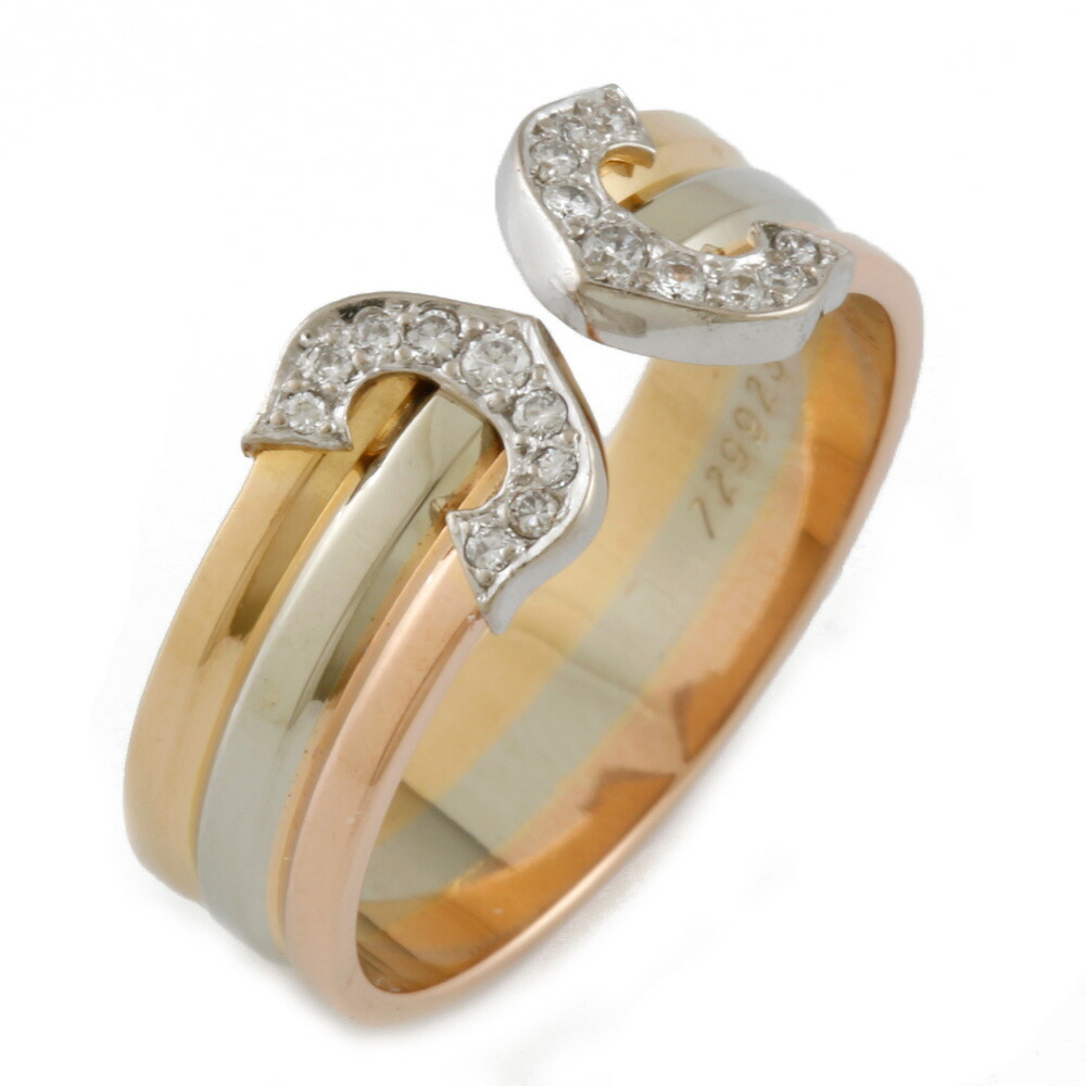 感謝の声続々 54 3カラー 2c 指輪 リング Yg Wg Pg K18 カルティエ Cartier 送料無料 中古 14号 K18ホワイトゴールド Bj K18イエローゴールド 18金 プレゼント ギフト おすすめ かわいい おしゃれ レディース ゴールド シルバー ピンクゴールド ダイヤモンド