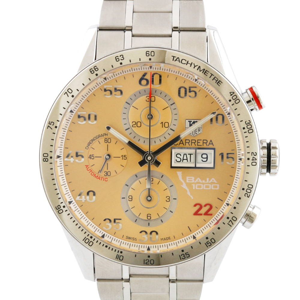 楽天市場 送料無料 中古 Heuer タグホイヤー Ss 腕時計 日本400本限定 カレラ バハ カリフォルニア クロノグラフ リミテッド Cv2a1h シルバー ゴールド メンズ おしゃれ かっこいい おすすめ ギフト プレゼント ステンレススチール ｒ ｋ リサイクルキング