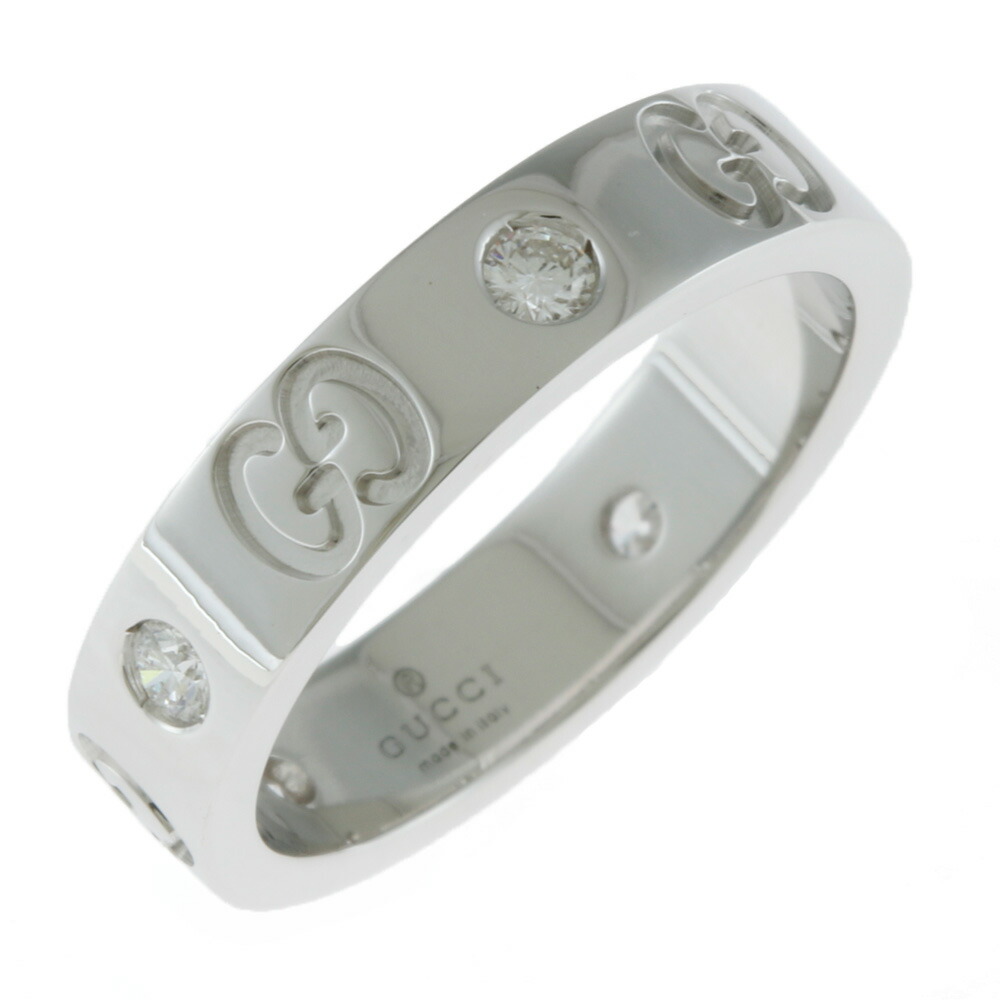 安い 中古 Gucci グッチ K18wg リング 指輪 アイコン ダイヤモンド5p 7 7号 シルバー レディース かわいい おすすめ ギフト プレゼント 18金 K18ホワイトゴールド Sh Bj Bim 偉大な Scb Createmedia Group Com