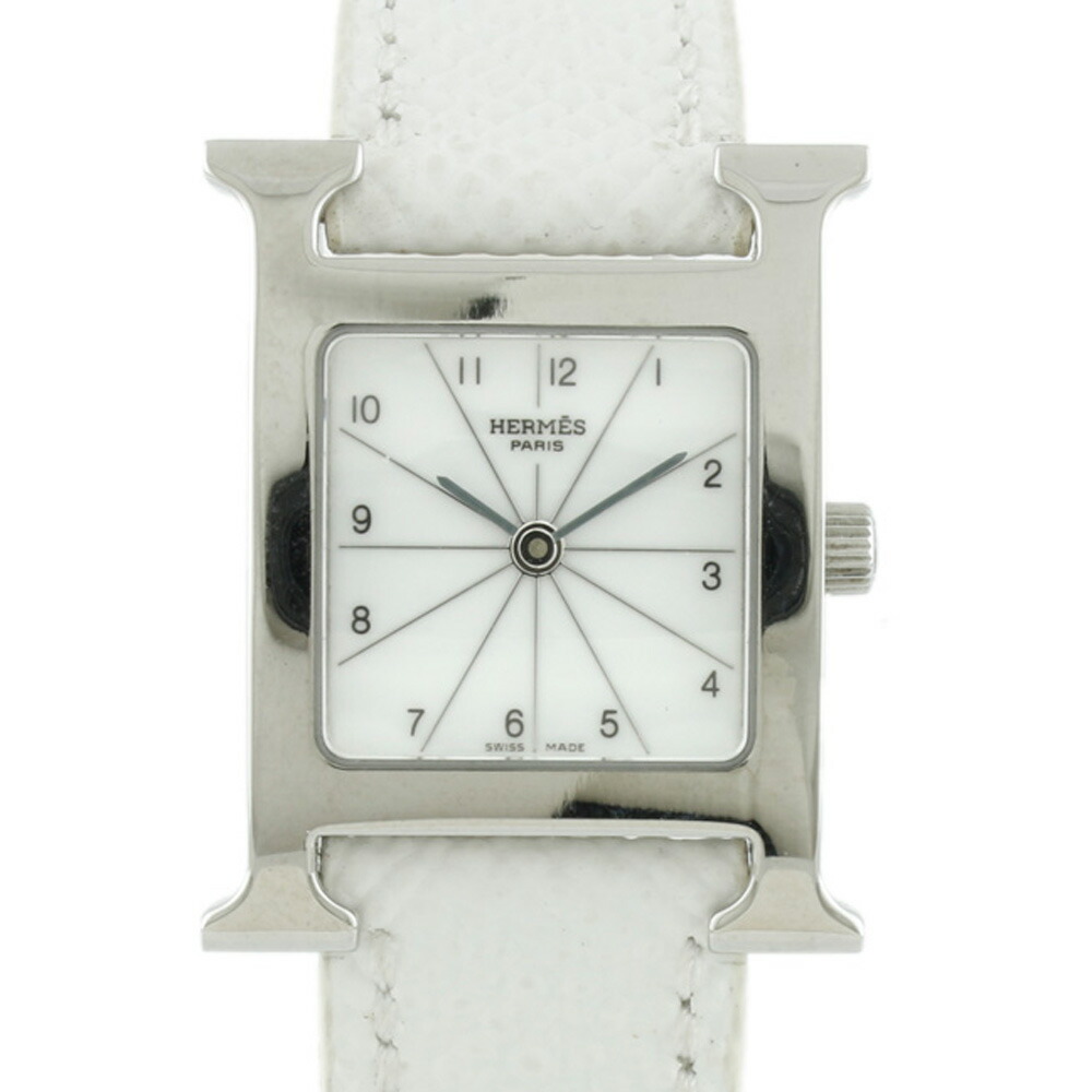 送料無料 中古 Hermes エルメス Ss 腕時計 Hウォッチ Hh1 210 シルバー ホワイト レディース おしゃれ かわいい おすすめ ギフト プレゼント ステンレススチール レザー Bim Elteachermurcia Com