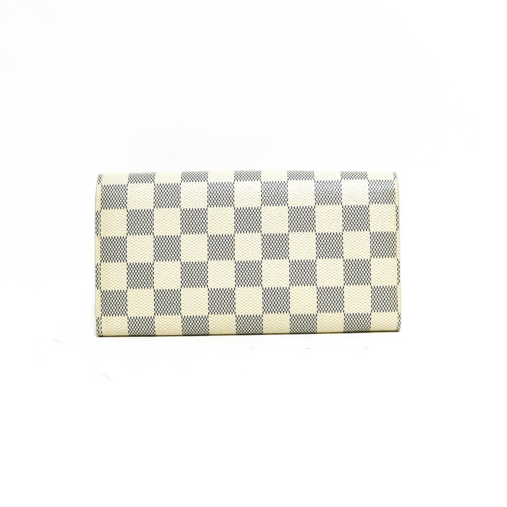 送料無料 中古 Louis Vuitton ルイ ヴィトン Lv ダミエアズール 長財布 小銭入れ付き ポルトフォイユ サラ N ホワイト アズール 白 レディース おしゃれ かわいい おすすめ ギフト プレゼント レザー Bim Av Drop Com