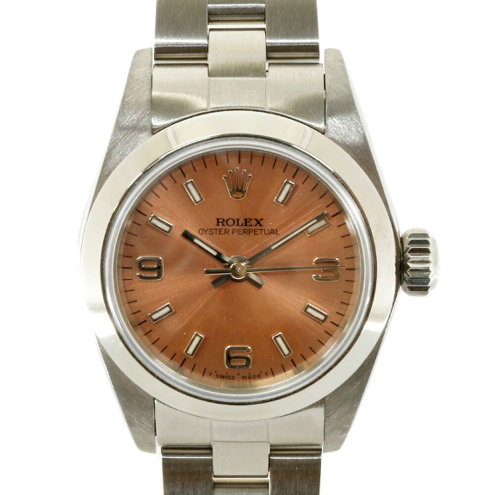 送料無料 中古 Rolex ロレックス Ss リストウォッチ オイスターパーペチュアル U衛兵 1997年間範式 ギャランティ アッシュグレー 淡紅 レディース 小粋 芳しい おすすめ 頂戴物 御土産 ステンレススティールスティル Sh Bim G2trade At