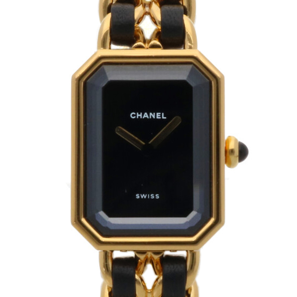 送料無料 中古 Chanel シャネル Gp 腕時計 エレガント ブレスレット プルミエール L H0001 ゴールド ブラック レディース おしゃれ かわいい おすすめ ギフト プレゼント Gp レザー Sh Bim Andapt Com