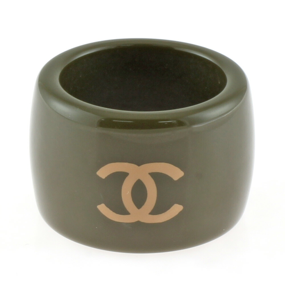 送料無料 中古 Chanel シャネル リング 指輪 カメリア ココマーク グリーン カーキ レディース おしゃれ かわいい おすすめ ギフト プレゼント プラスチック Bj Bim アクセサリー アクセ リング 指輪 Painfreepainrelief Com