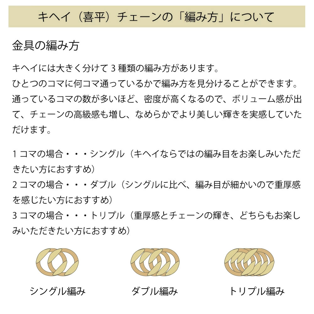 喜平 18金 ネックレス K18 喜平ネックレス ギフト 6面ダブル 15g