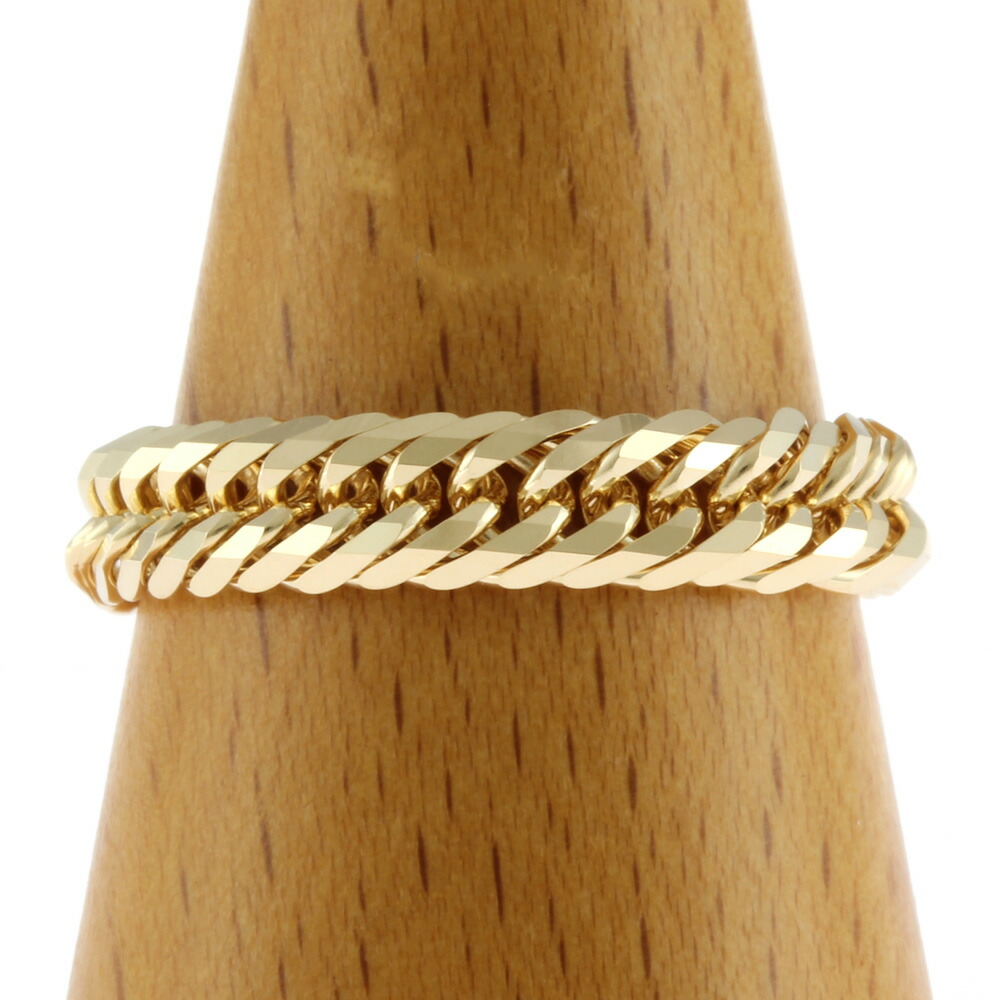 K18喜平リング みんく 18金リング K18 12面トリプル喜平リング 日本製