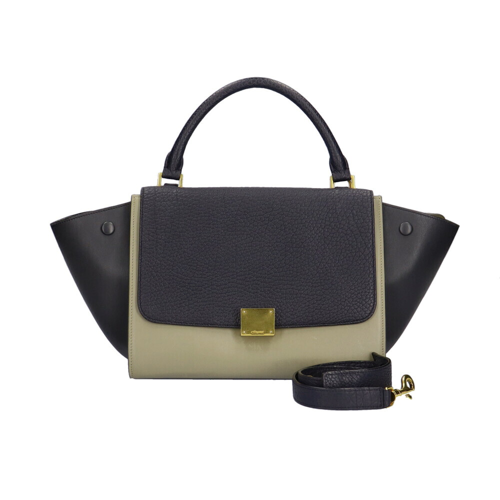 セリーヌ CELINE トラペーズ ハンドバック 子ウシ レディース 中古