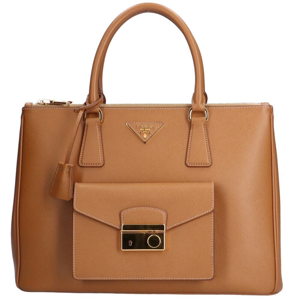 PRADA プラダ ビジネスバッグ トートバッグ レザー ブラウン