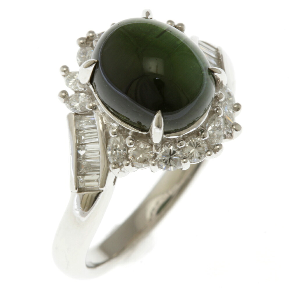 【30%OFF 7/4～7/25】 リング 指輪 12号 Pt900プラチナ トルマリン 3.72ct ダイヤモンド 0.59ct レディース 中古｜Ｒ＆Ｋ　リサイクルキング