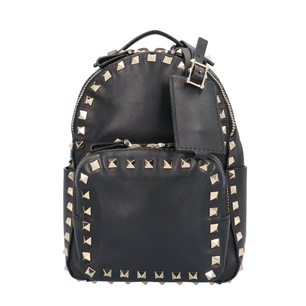 ヴァレンチノ スタッズ 背嚢・デイパック ヴァレンチノ なめし革 1W2BO859BOL レディース Valentino 中古