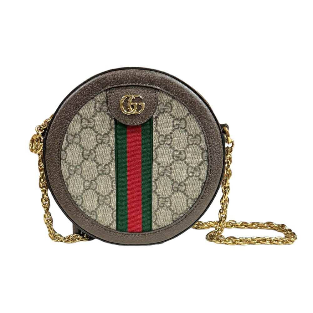【百貨店SALE 20%OFF】 グッチ GGミニラウンドショルダーバッグ オフィディア ショルダーバッグ グッチ GGスプリームキャンバス 550618 赤銅色 レディース GUCCI 中古チェーン店