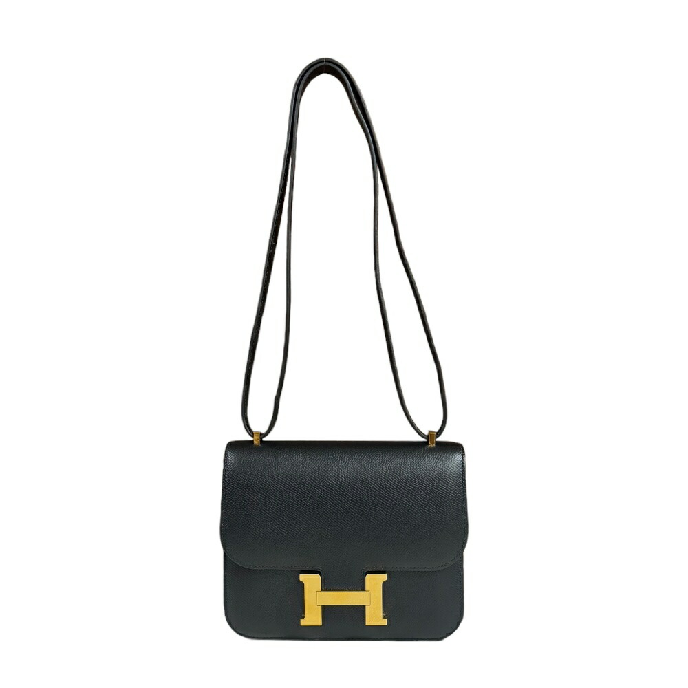 エルメス ミニ18 コンスタンスIII ショルダーバッグ エルメス ヴォーエプソン ブラック レディース HERMES 中古