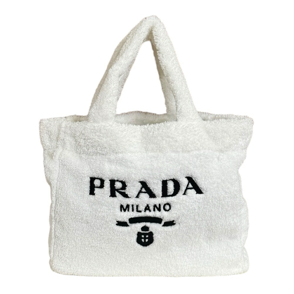プラダ テリー トートバッグ プラダ パイル 1BG130 ホワイト レディース PRADA 中古|R&K リサイクルキング