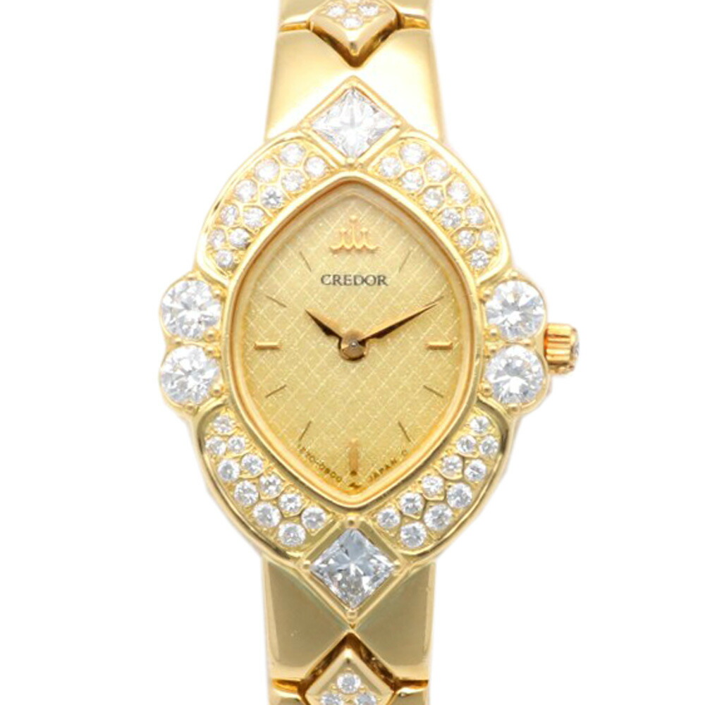 Credor クレドールクォーツ腕時計 シルバー/ゴールド18K 電池交換済み Credor クレドールクォーツ腕時計 シルバー/ゴールド18K 電池