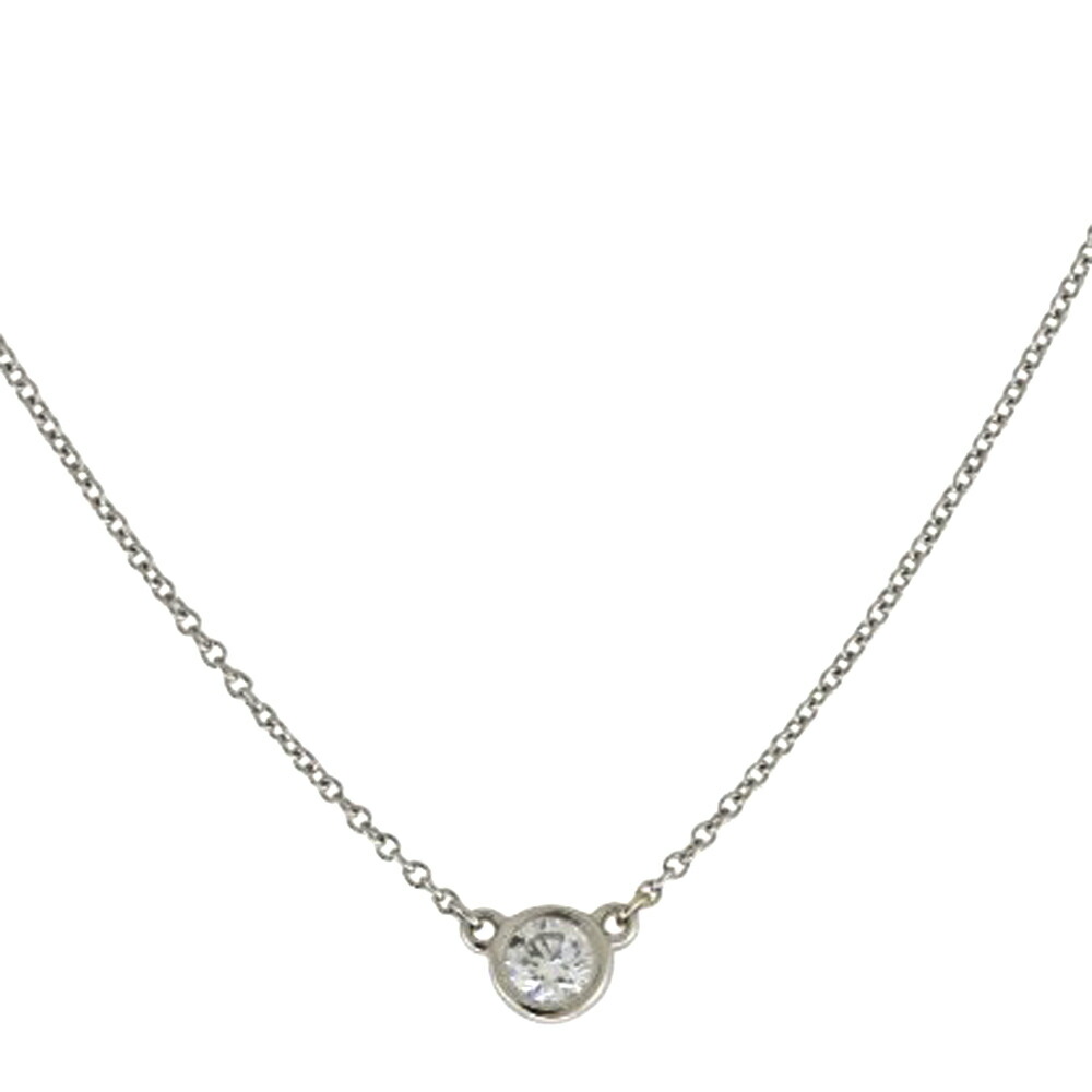 最終値下げ！　箱✨ ティファニー ネックレス バイザヤード yg 約0.18ct バイザヤードネックレス 約0.3ct E/IF YG ブティック鑑定書あり