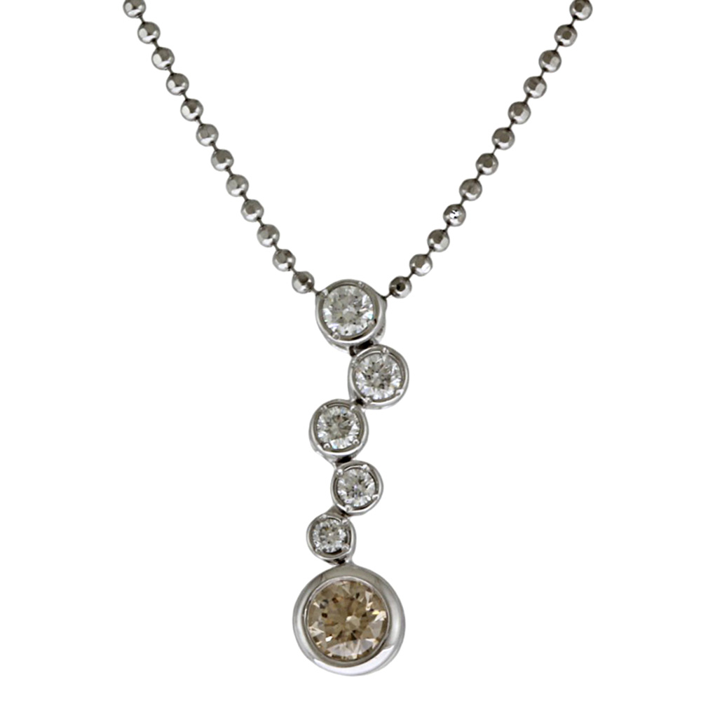 カシケイ ネックレス カシケイ Pt900プラチナ ダイヤモンド 0.50ct レディース KASHIKEY 中古ブラウンダイヤモンド