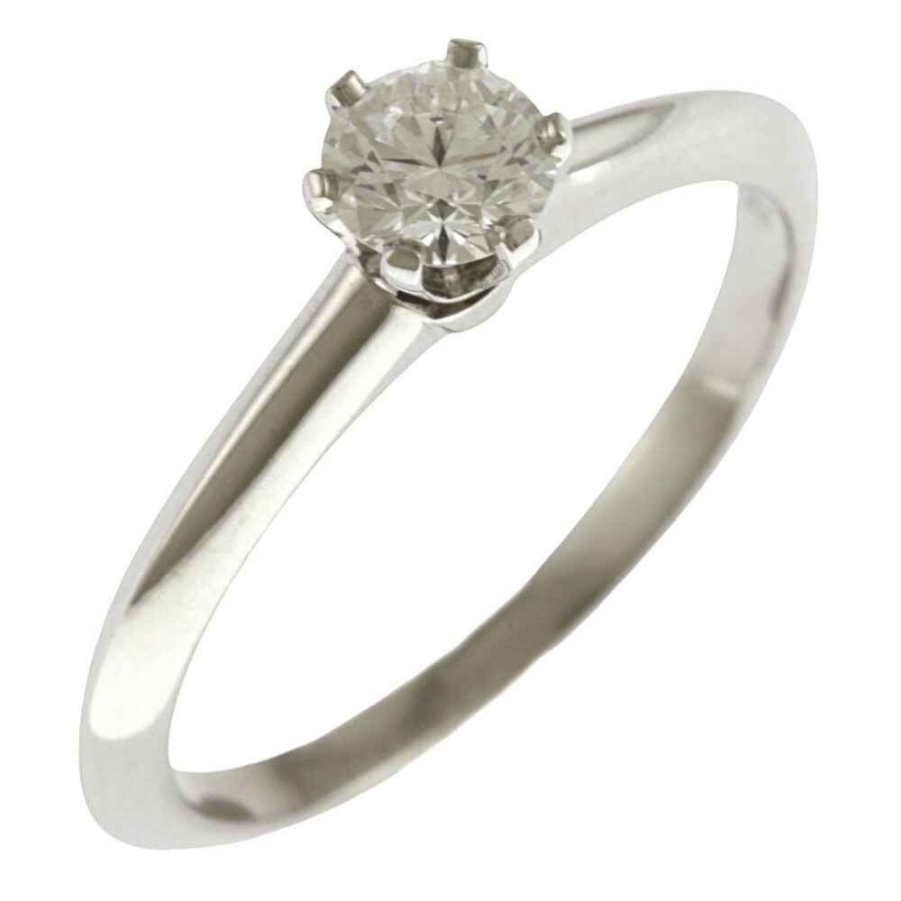 ティファニー ソリティア リング 指輪 ティファニー 10号 Pt950プラチナ ダイヤモンド 0.31ct レディース TIFFANY&Co. 中古ブライダル