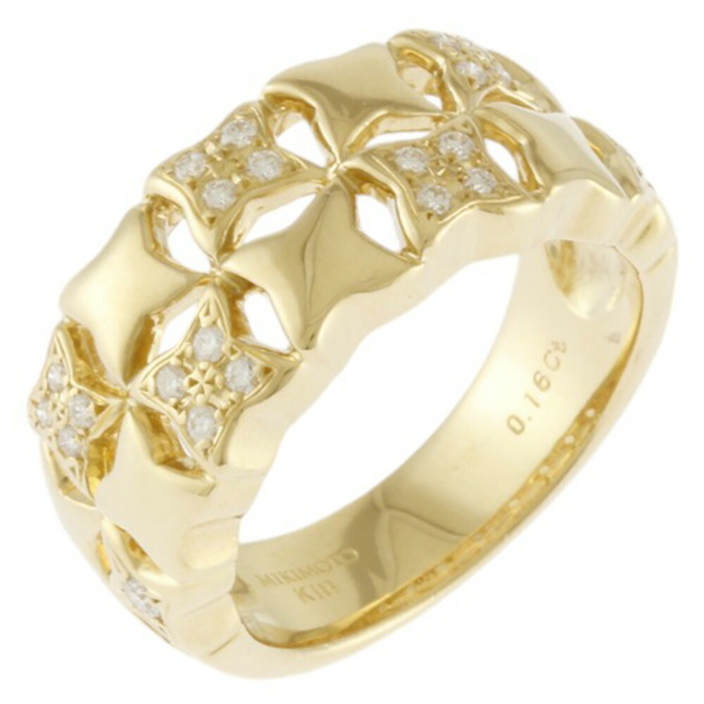 MIKIMOTO　ミキモト　素敵な天然アコヤ本真珠リング　K18YG 天然ダイヤ MIKIMOTO ミキモト 素敵な天然アコヤ本真珠リング K18YG 天然