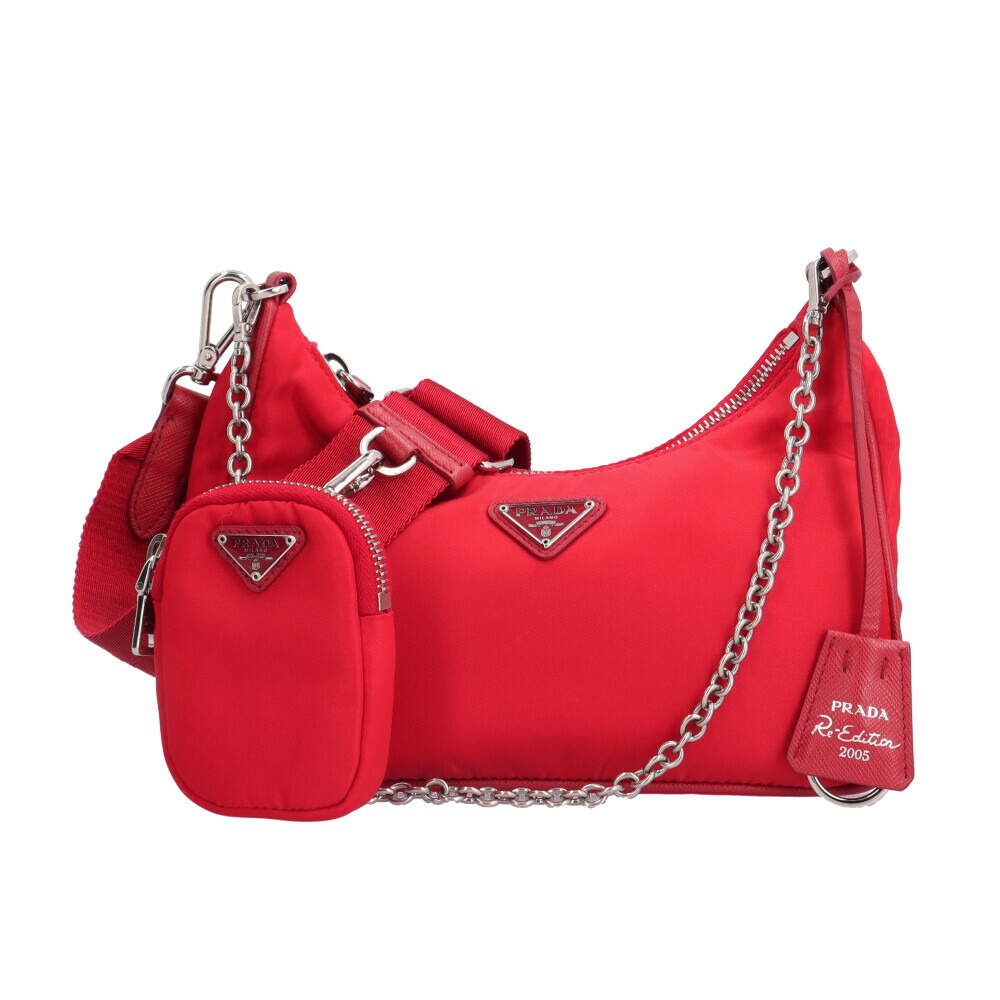 プラダ ショルダーバッグ プラダ ナイロン 1BH204 赤いこと ユニ一発やる PRADA 中古2WAY