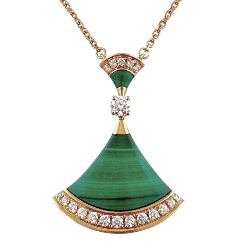 ブルガリ ディーヴァドリーム ネックレス ブルガリ 18金 マラカイト ダイヤモンド レディース BVLGARI 中古