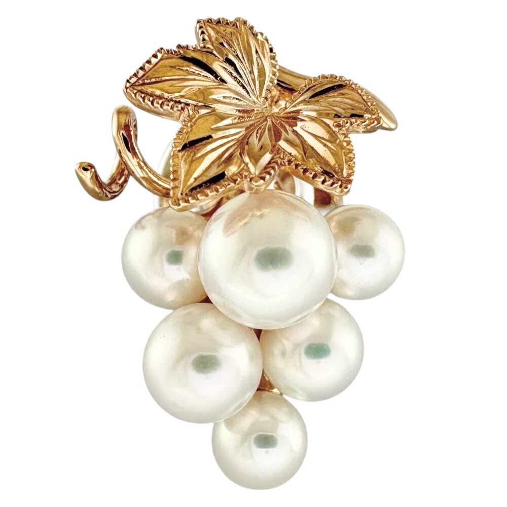 MIKIMOTO パールリーフブローチ　セレモニーなど MIKIMOTO - ミキモト ブローチ パール 真珠 5.8mm リーフ リース