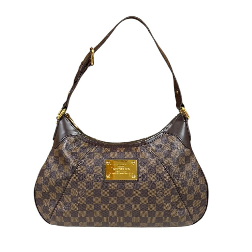ルイヴィトン テムズGM ダミエ ショルダーバッグ ルイヴィトン  ダミエキャンバス N48181 赤銅色 レディース LOUIS VUITTON 中古