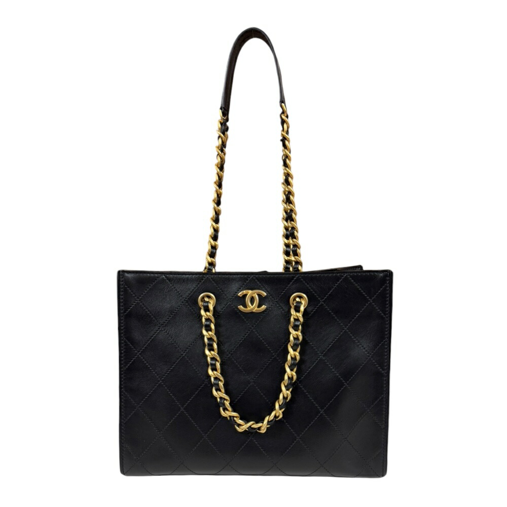 シャネル トートバッグ シャネル なめし革 黒いこと レディース CHANEL 中古チェーン店