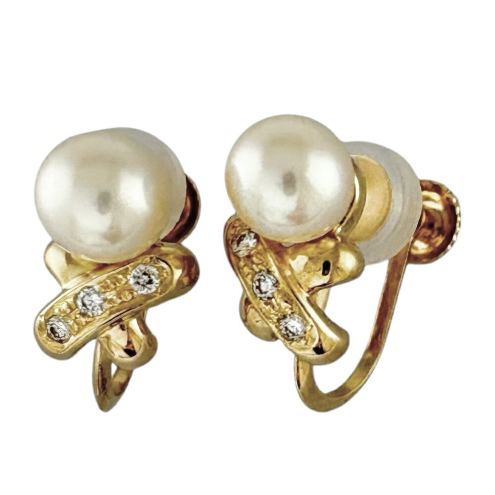 タサキ イヤリング タサキ 18金 パール ダイヤモンド レディース TASAKI 中古