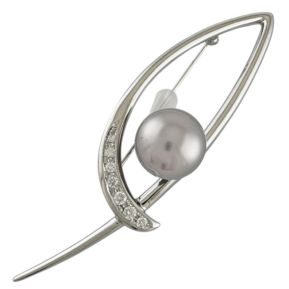 美品☆K14WG☆13mm黒蝶南洋真珠とダイヤ0.30ct☆超特ブローチ 楽天市場】タサキ TASAKI 黒蝶真珠 ブローチ K18 ダイヤモンド