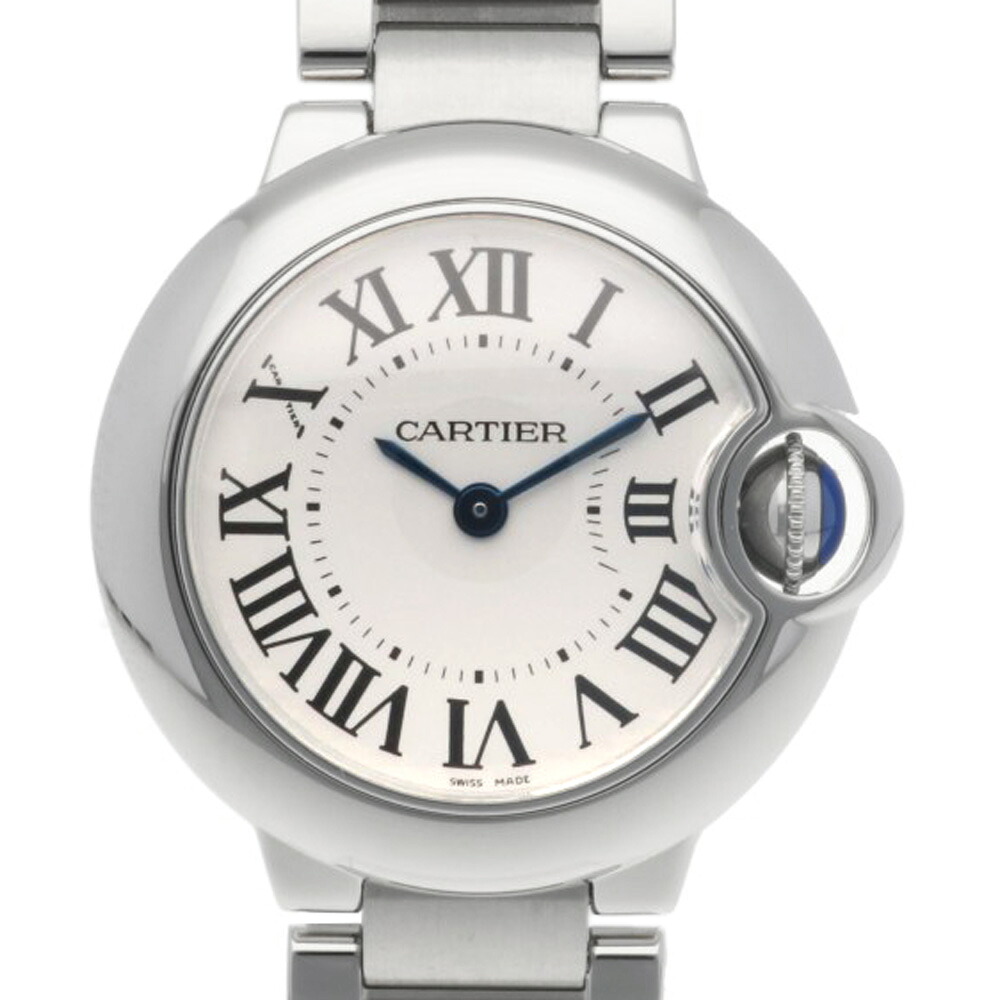 カルティエ バロンブルー 腕時計 時計 カルティエ ステンレススチール 3009 クオーツ レディース 1年保証 CARTIER 中古メーカー修理済