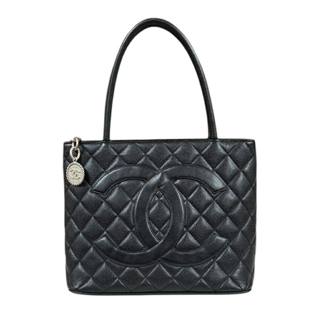 シャネル カーフィアスキン ココマーク 2wayトートバッグ 黒 シャネル CHANEL ココマーク 2wayチェーントートバッグ ブラック