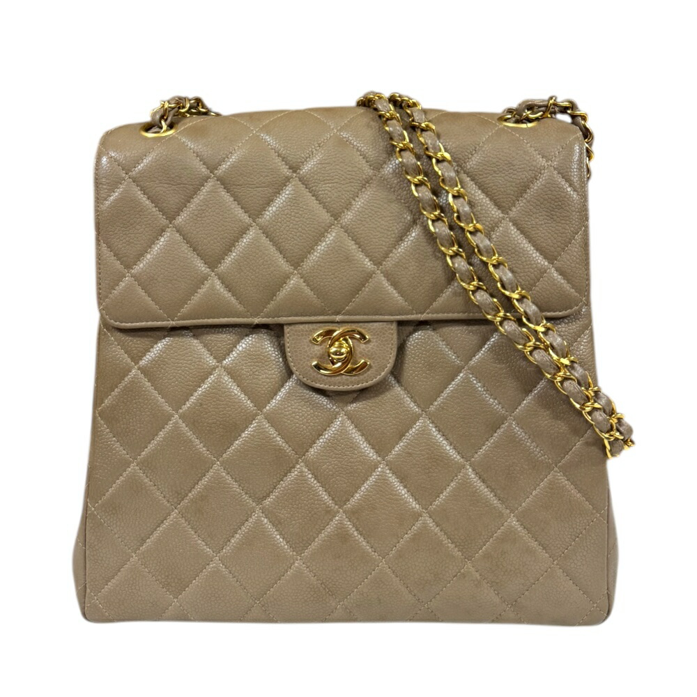 【百貨店SALE 20%OFF】 シャネル マトラッセ ショルダーバッグ シャネル キャビアひと肌 ベージュ レディース CHANEL 中古チェーン店