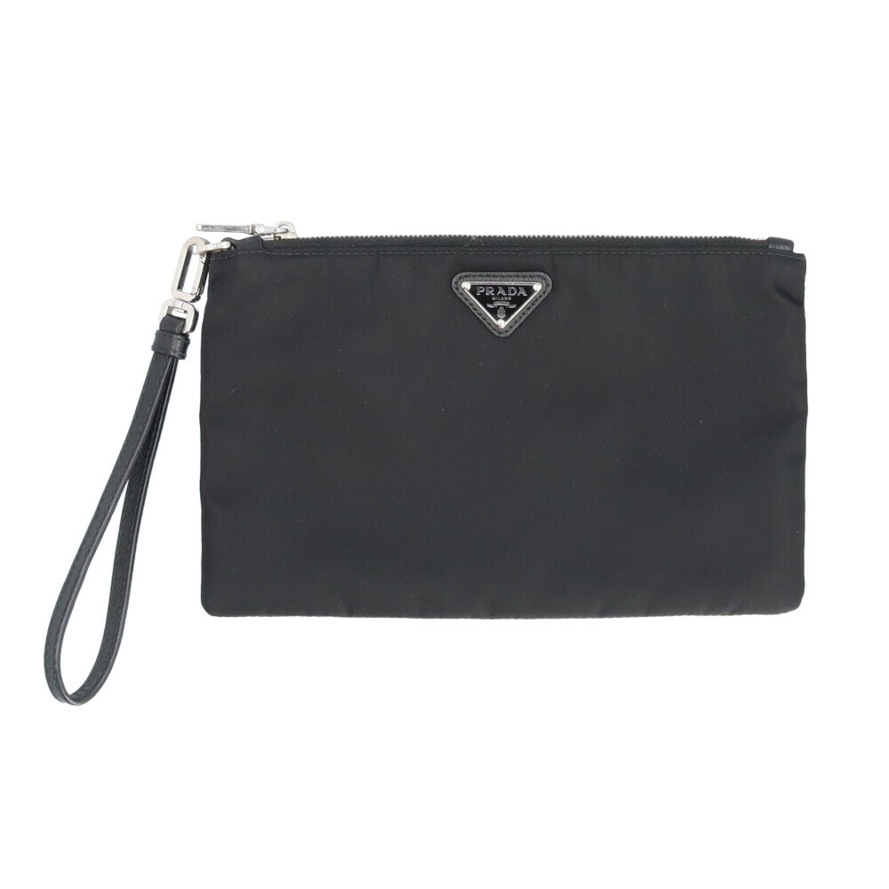 【極美品】プラダ☆三角ロゴ　ゴールド　デニム　ポーチ　ケアカードつき プラダ PRADA キーリング ポーチ テスートトラベル
