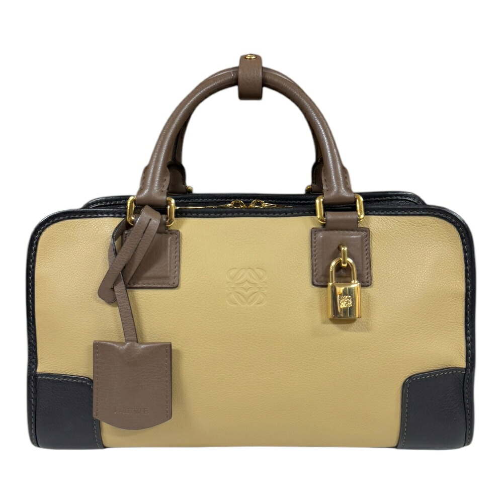 ロエベ アマソナ28 ハンドバッグ ロエベ レザー 352.69LA03 ベージュ レディース LOEWE 中古